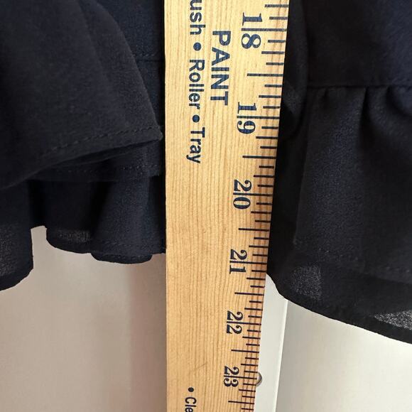 Cremieux Navy Blue Ruffle Pintucked Skirt Large Feminine Flouncy‎ Office Church - Picture 8 of 8